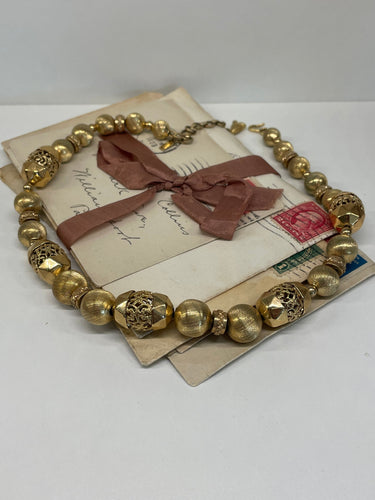 1960’s Monet Gold Beaded Necklace Bloomers and Frocks